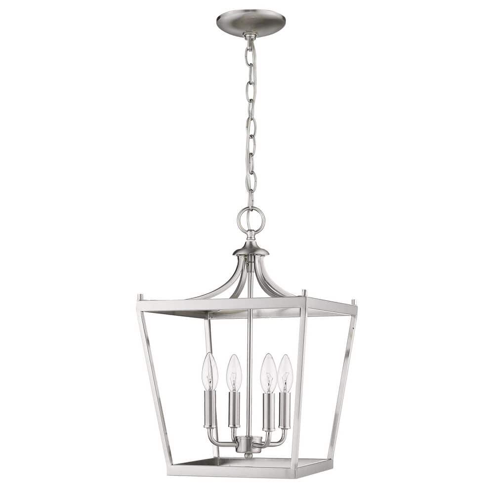 60-Watt 4-Light Nickel Pendant Light with Metal, No Bulbs Included price history on PriceWatchPro