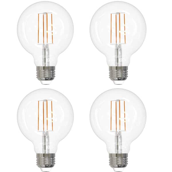 Sunlite 100-Watt Equivalent G25 Edison Filament Globe E26 Base Dimmable LED Light Bulb in Warm White 2700K (4-Pack)