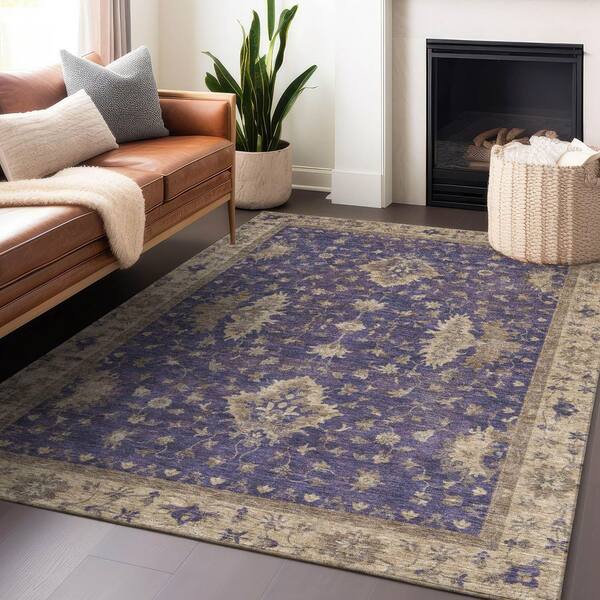 Chantille Machine Washable Indoor/Outdoor Abstract ACN1739 Purple 9 ft. x 12 ft. Area Rug