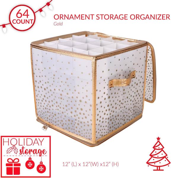 Simplify Ornament Organizer in Gold (64-Count) 9002-GOLD - The Home Depot