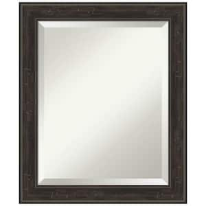 Medium Rectangle Distressed Brown/Tan Beveled Glass Modern Mirror (24 in. H x 20 in. W)