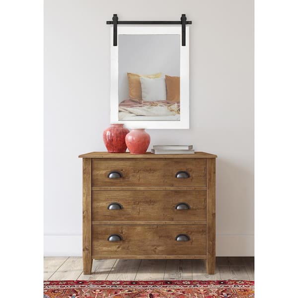 Cates 24 in. x 18 in. Classic Rectangle Framed White Wall Mirror