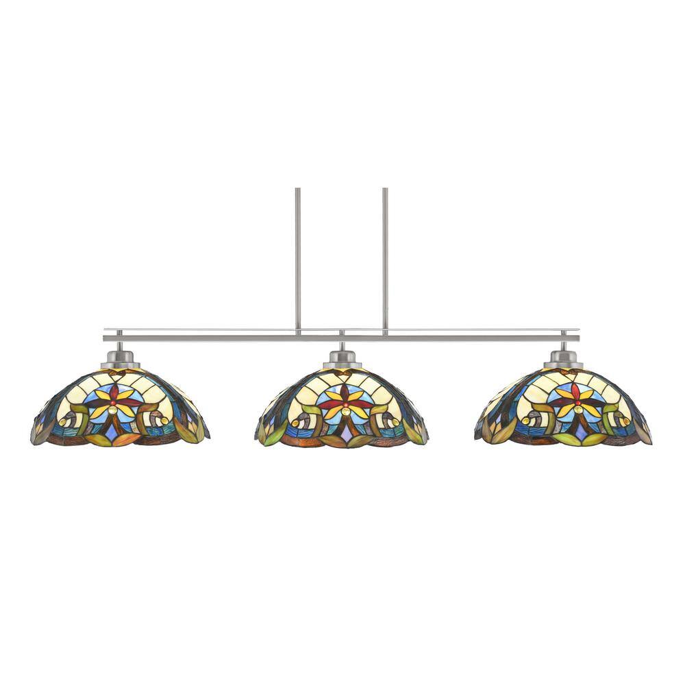 Monroe 3-Light Billiard Light, Round Fitter, Brushed Nickel Finish, 16 in. 