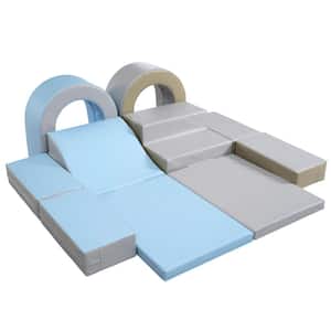 Gray and Blue 10-in-1 Soft Climb and Crawl Foam Playset