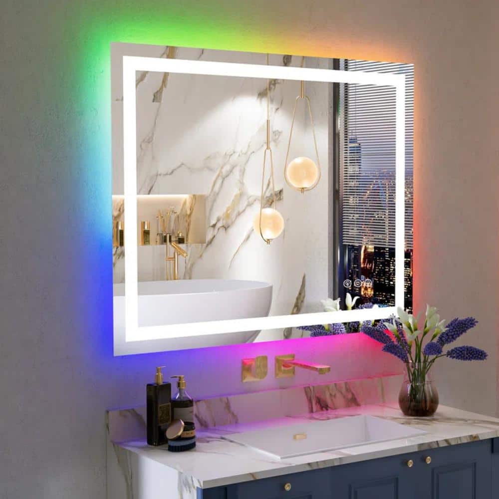 RGB Backlit & LED Frontlit Bathroom Vanity Mirror price history on PriceWatchPro