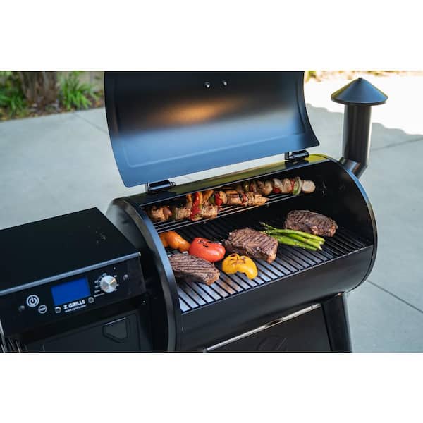 459 sq. in. Pellet Grill and Smoker in Black with Spring Brush