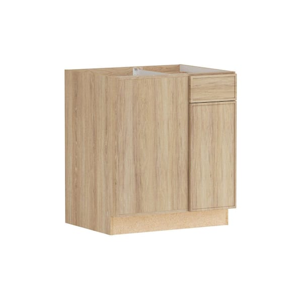 Designer Series Renly 30 in. W x 24 in. D x 34.5 in. H Assembled Slim Shaker Left Blind Corner Base Cabinet in Sandstone