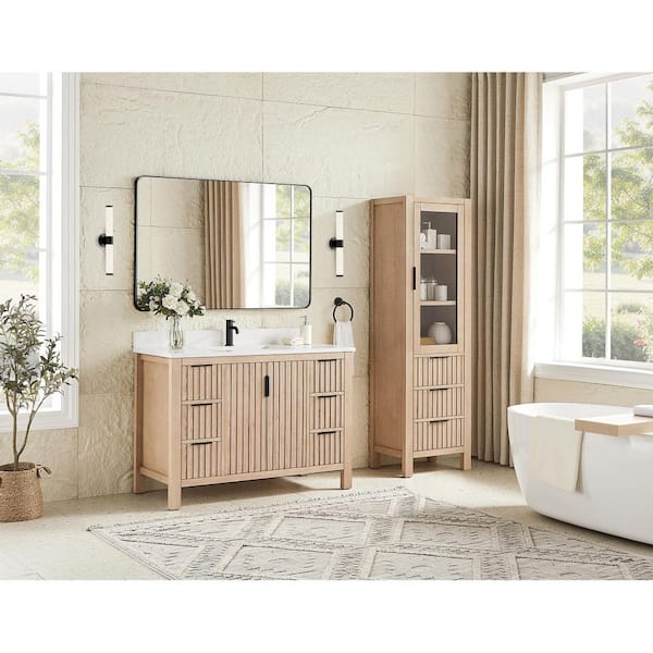 ROSWELL Shenzhen 21.7 in.W x 16 in.D x 72 in.H Aged Natural Oak