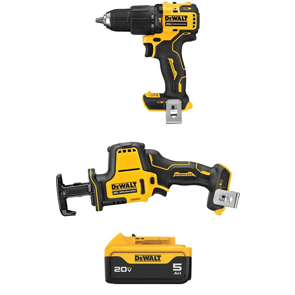 20V MAX Cordless Brushless Compact 1/2 in. Hammer Drill and ATOMIC 20V Recip Saw Combo Kit with 5.0 Ah Battery price history on PriceWatchPro