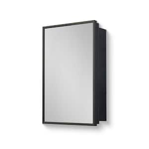 16 in. W x 24 in. H Rectangular Metal Medicine Cabinet with Mirror, Wall mount or Recessed Medicine Cabinet with Mirror