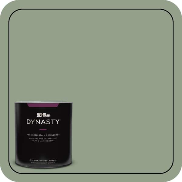 BEHR DYNASTY 1 qt. #440F-4 Athenian Green Eggshell Enamel Interior Stain-Blocking Paint and Primer