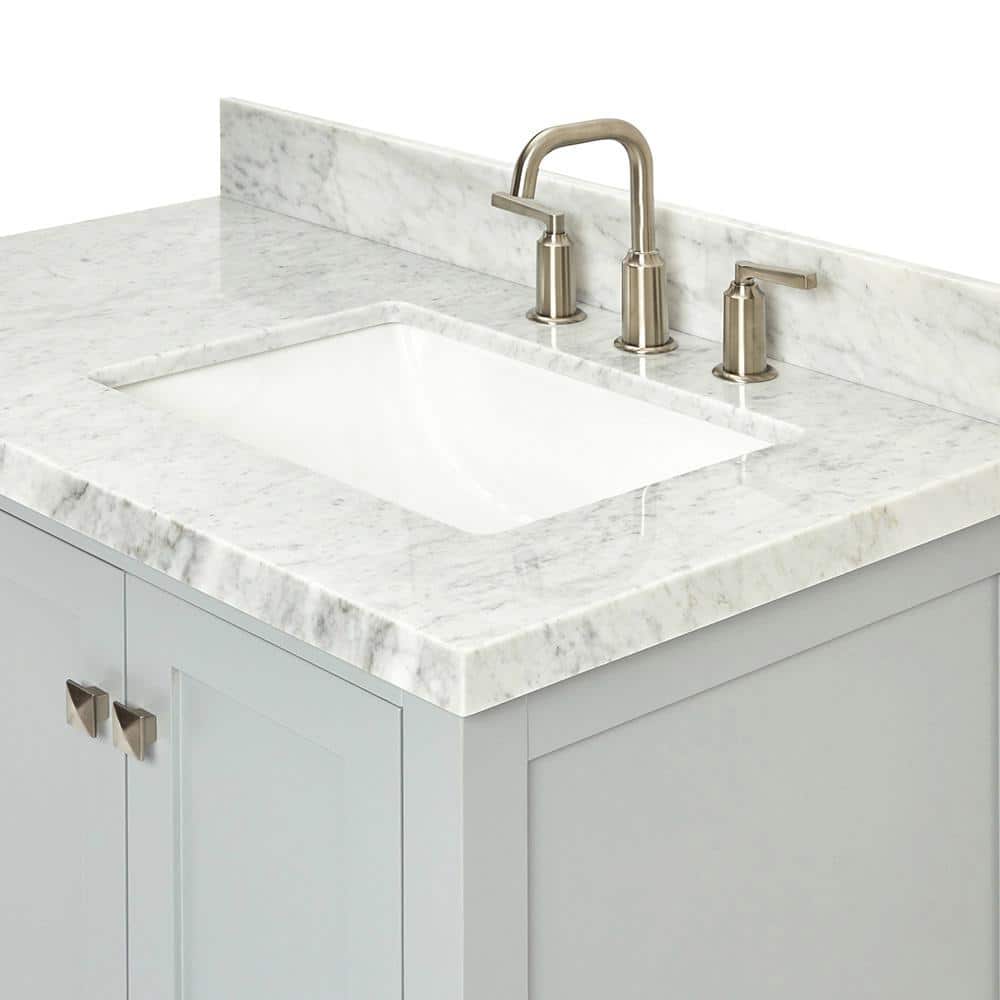 Cambridge 37" Grey Marble Top Single Basin Vanity