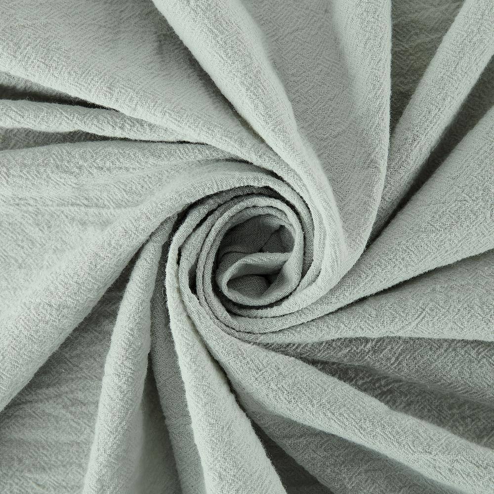 Seafoam Cotton Light-Filtering Twist Tab Puddle Length Drapes