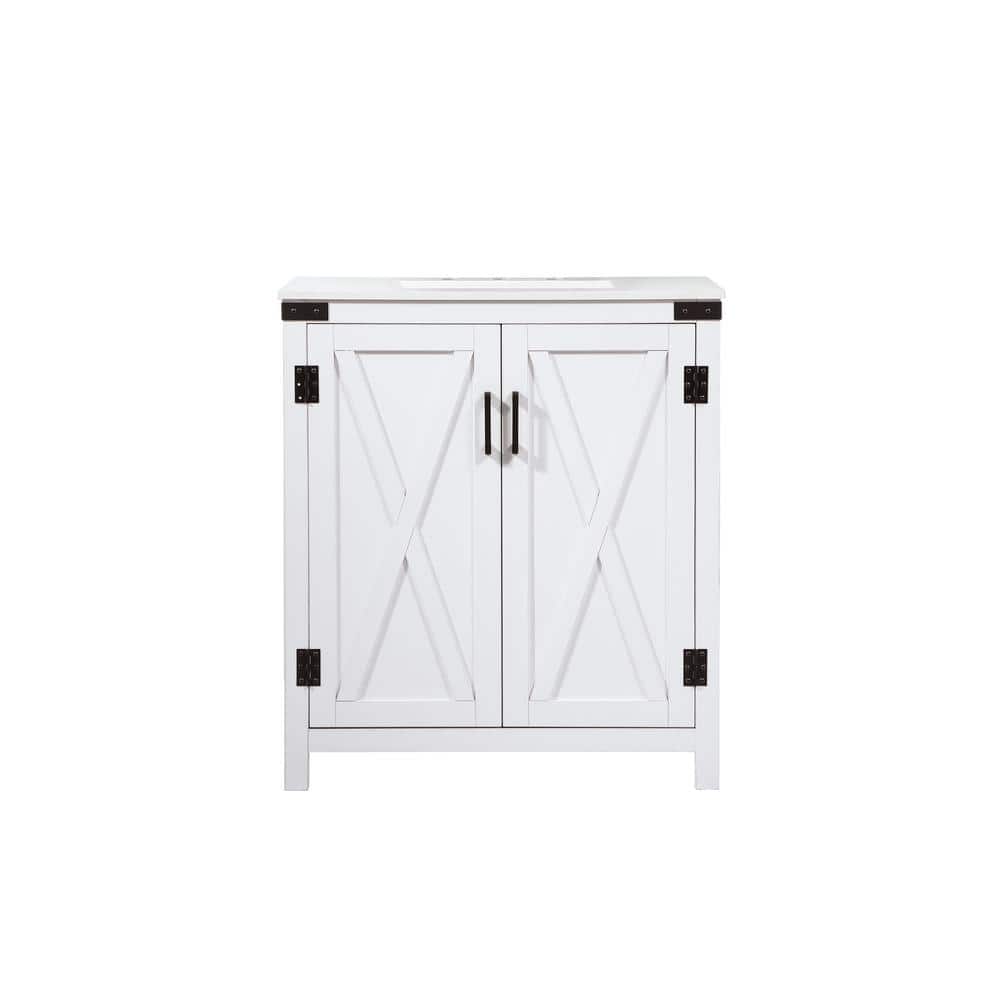 Timeless Home 19 in. W x 30 in. D x 34 in. H Bath Vanity in White with Ivor