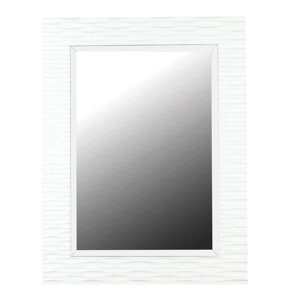 Medium Rectangle Gloss Beveled Glass Classic Mirror (39 in. H x 30 in ...