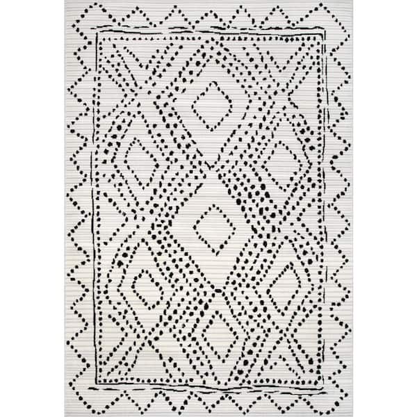 nuLOOM Mila Dotted Diamond Trellis Gray 5 ft. x 8 ft. Area Rug