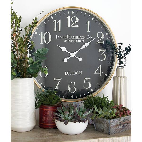 Litton Lane Multi-Colored London-Inspired Analog Wall Clock with White Accents
