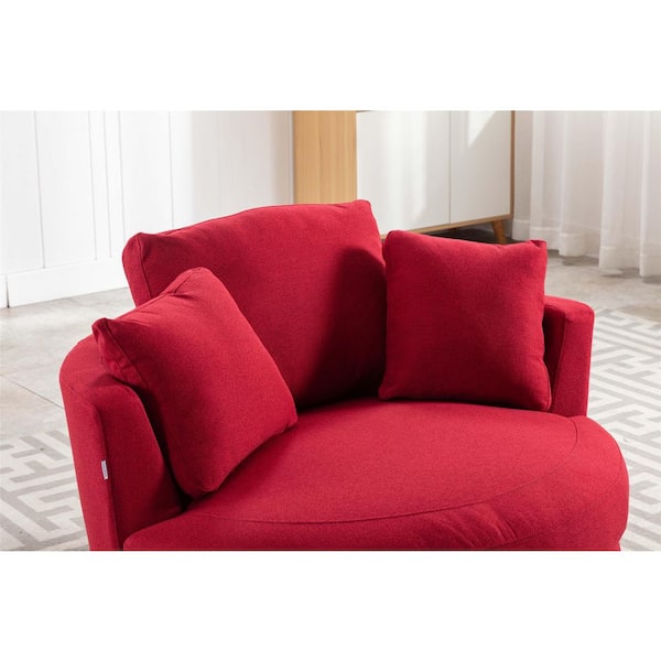 HOMEFUN Modern Rose Red Velvet Upholstered Comfy Accent Arm Chair with  Golden Metal Base HFHDSN-719RD - The Home Depot