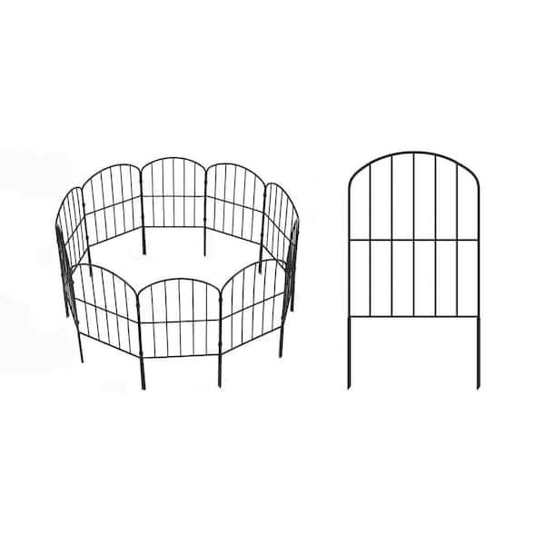 3 in. Rustproof Metal Wire Decorative Garden Fence 24in High Arched Design for Yard Patio Animal Barrier 10 Panels