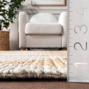 Chaya Diamond Striped Jute Blend Area Rug Natural 4 ft. x 6 ft. Accent Rug