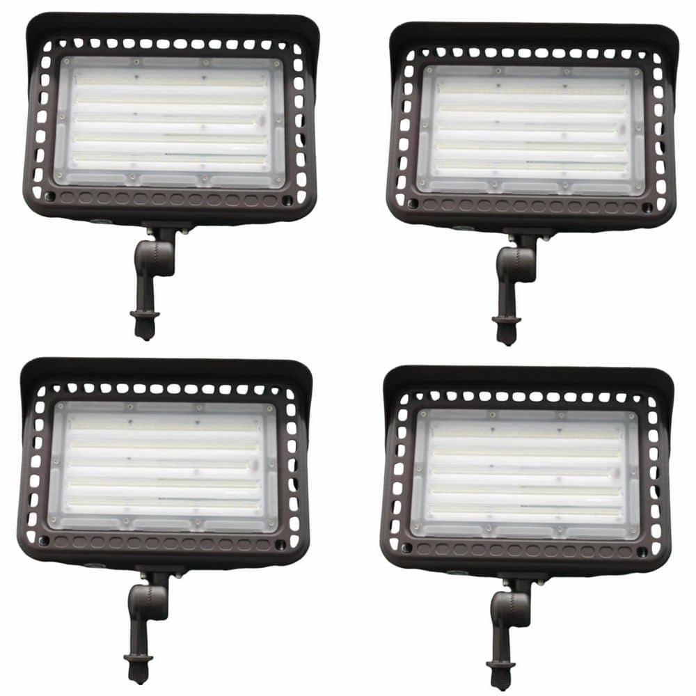 600-Watt Equivalent 18000 Lumens 120 Degree Bronze Dusk-to-Dawn Integrated LED Flood Light,5000K Bright White (4-Pieces) price history on PriceWatchPro