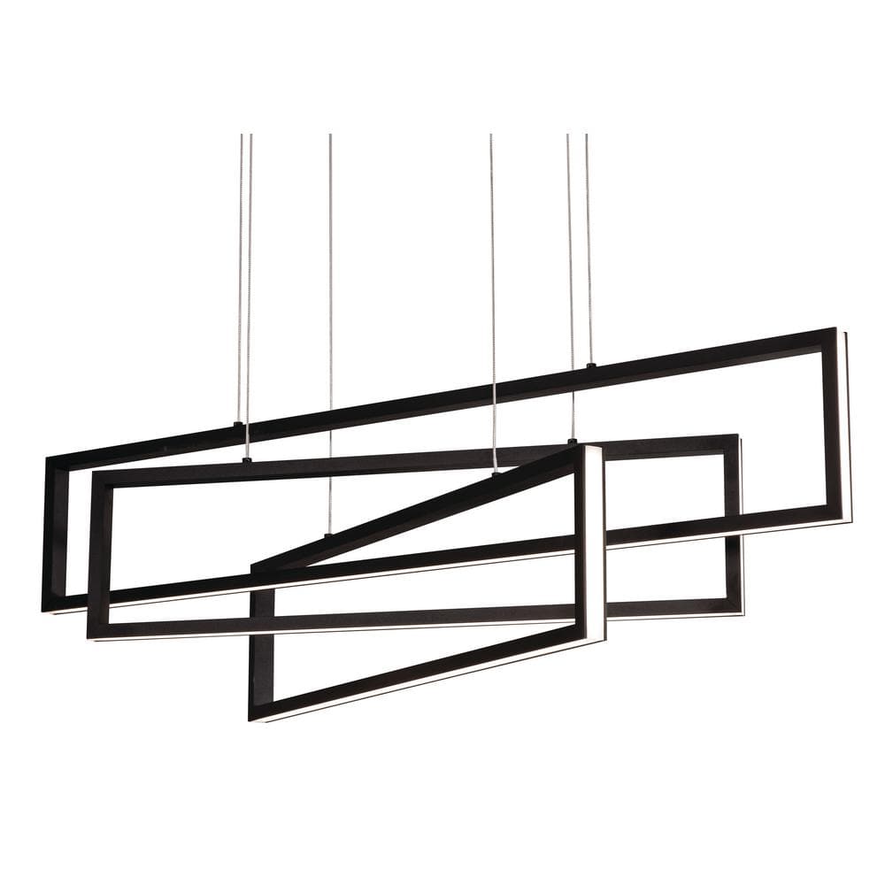Cole Contemporary 39" LED Pendant in Satin Nickel and Black