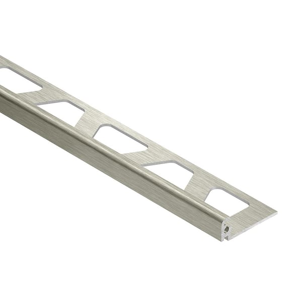 Schluter Jolly Brushed Nickel Anodized Aluminum 0.375 in. x 98.5 in. Metal L-Angle Tile Edge Trim