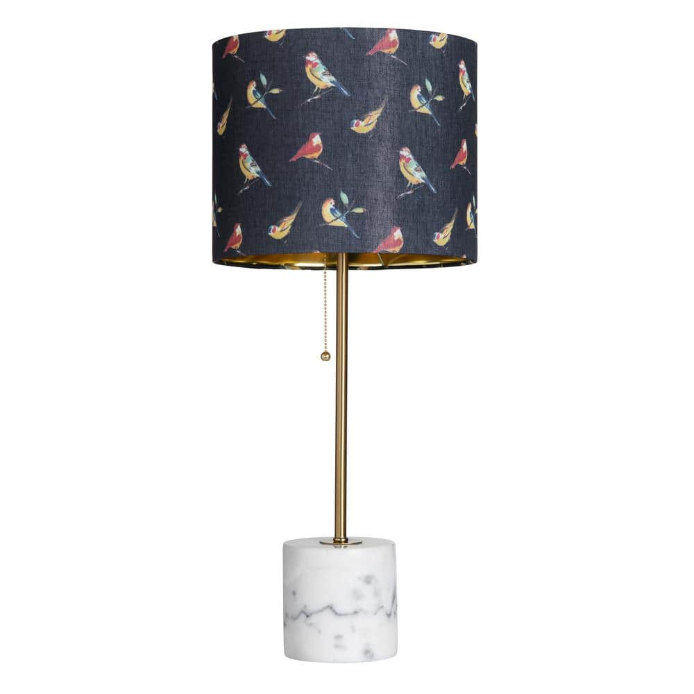 Crestview Collection Isla Marble Base Lamp with Bird Shade EVAMB0077 ...