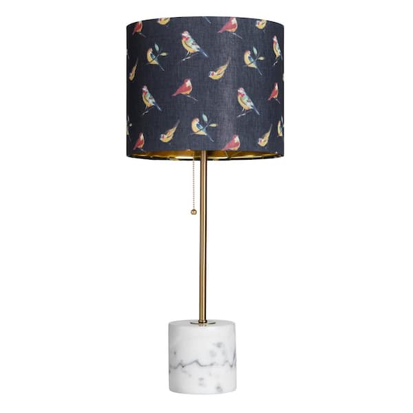 Crestview Collection Isla Marble Base Lamp with Bird Shade