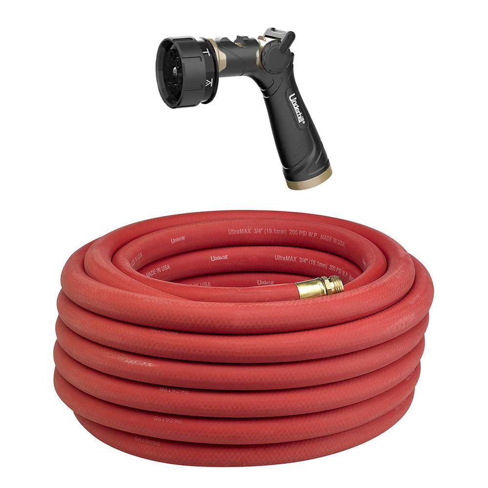 Underhill Ultramax 0.75 in. dia. x 50 ft. Red Garden Hose w/Proline