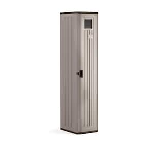 72 in. X 15 in. X 20 in 2-Shelf Resin Tall Storage Locker in Platinum