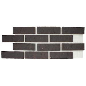 0.625 in. x 28 in. x 10.5 in. Brickwebb Black Canyon Thin Brick Sheets - Flats (Box of 4 Sheets)