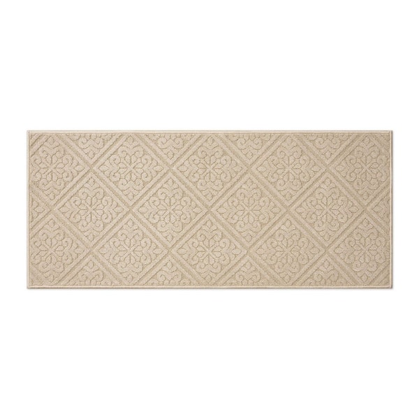 Laura Ashley Austell Solid Berber 2 ft. x 5 ft. Geometric Runner Rug