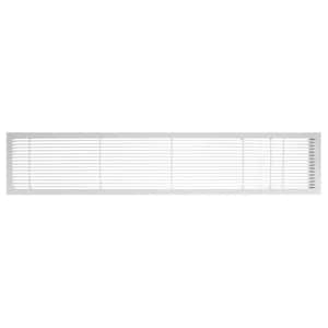 AG10 Series 4 in. x 24 in. Solid Aluminum Fixed Bar Supply/Return Air Vent Grille, White-Matte with Door