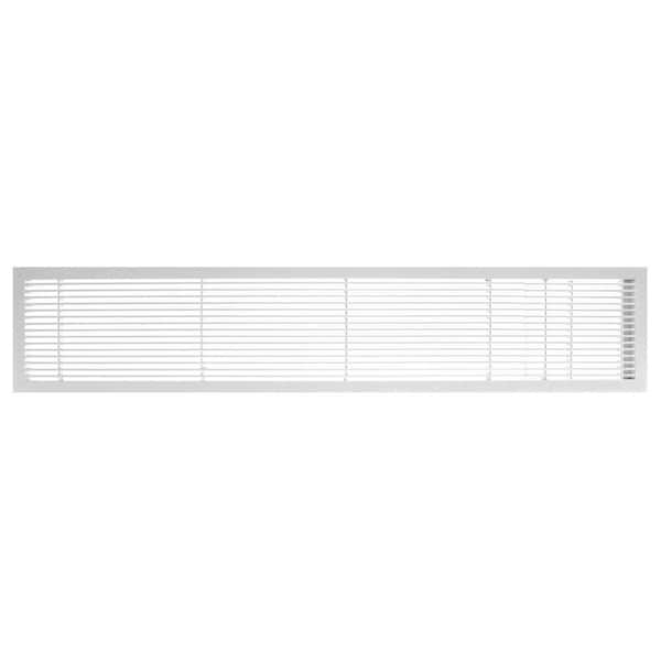 Architectural Grille AG10 Series 4 in. x 24 in. Solid Aluminum Fixed Bar Supply/Return Air Vent Grille, White-Matte with Door