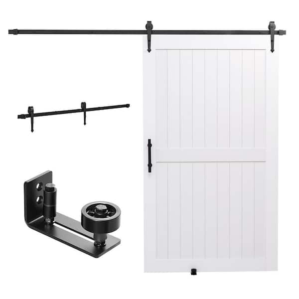 Sliding Barn Door, 48 x 84 in., Durable MDF Panel, Door with Hardware Kit, Access Door White
