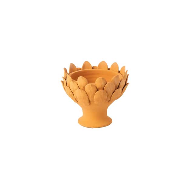 Abigails Large Terra-cotta Clay Artichoke Footed Centerpiece