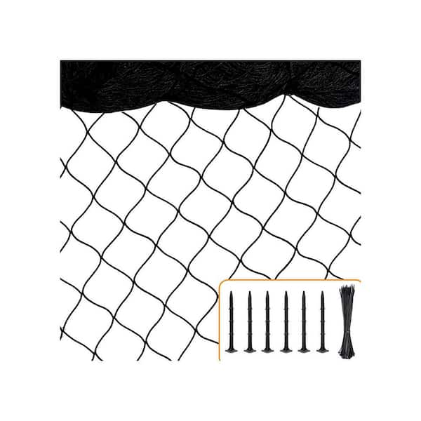 1200 L x 300 W Heavy Duty Nylon Garden Decorative Bird Netting Square Mesh Black Easy Install for Chicken Coop