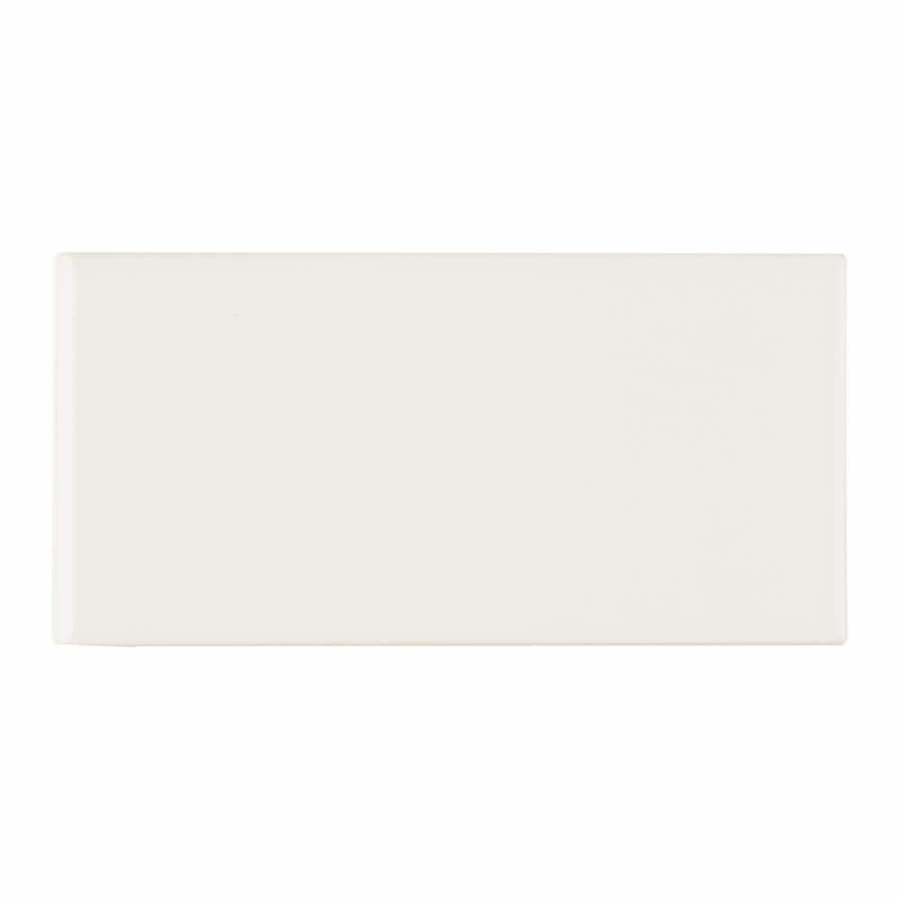 Rittenhouse Square Arctic White 3 in. x 6 in. Ceramic Bullnose Wall Tile (0