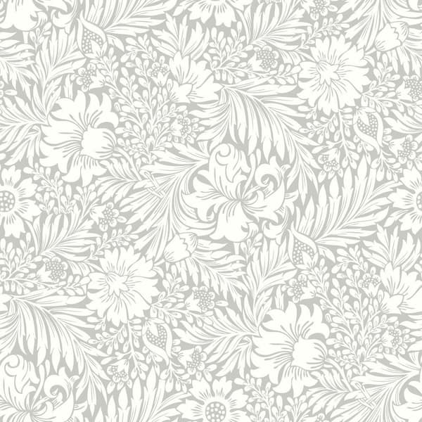 ERIN & BEN CO. Mist Modern Acanthus Paper Peel and Stick Matte Wallpaper
