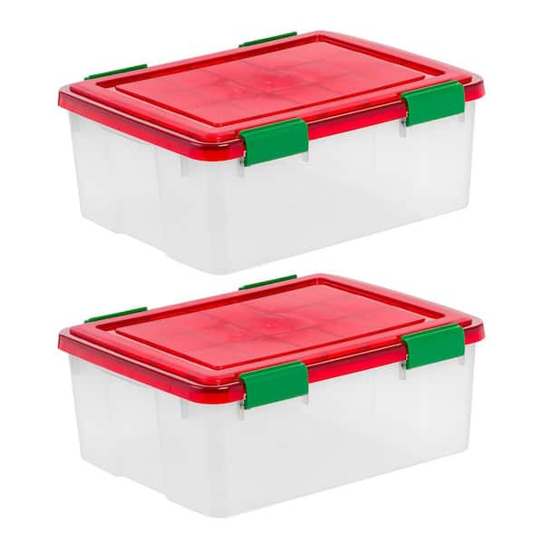 IRIS 31 Qt./7.75 Gal. Holiday Storage Container, Clear (2-Pack)