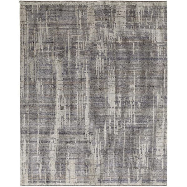 8 ft. x 12 ft. Gray, Ivory Abstract Area Rug