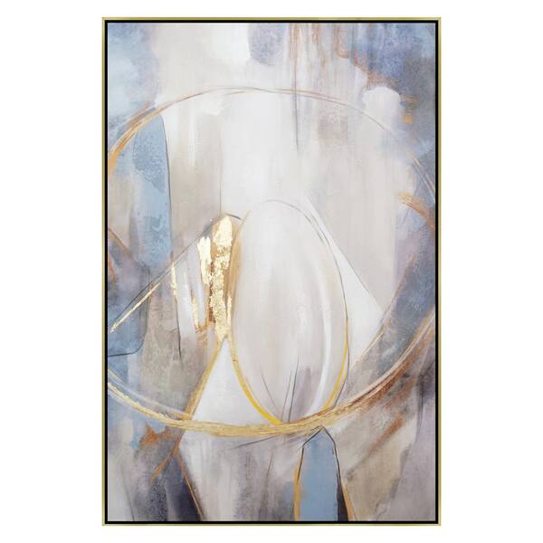 1-Piece Framed Mixed Media Abstract Wall Art 50 in. x 34 in.