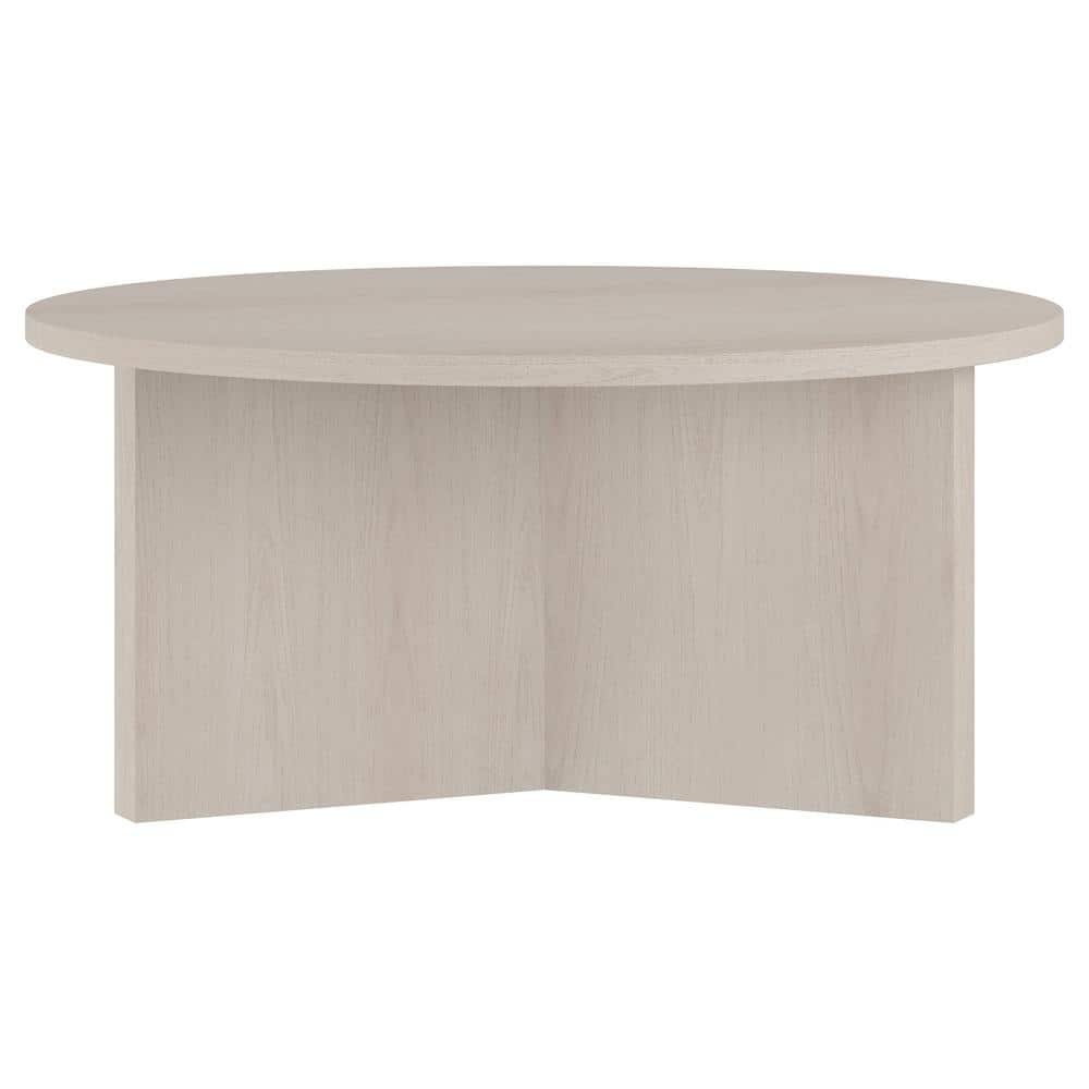 Anders 36" Round Alder White MDF Coffee Table