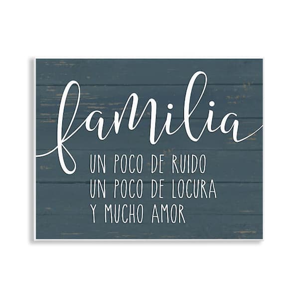 Stupell Industries Family Crazy Loud Love by Lettered and Lined Unframed Wall Plaque Typography Graphic Art Print 11 in. x 14 in.