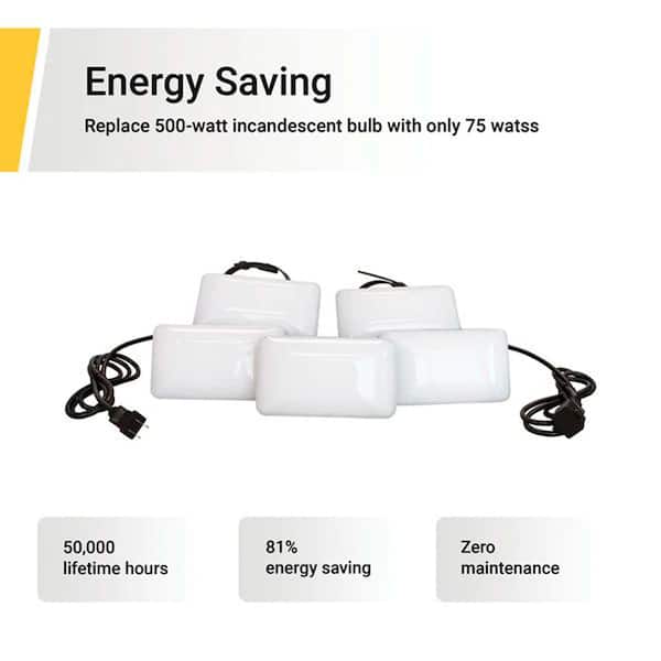 7500 Lumen LED Linkable 50ft String Light with 5 Adjustable Light Heads(1-Pack)