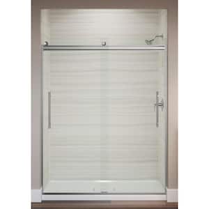 Elmbrook 59.625 in. x 73.4375 in. Frameless Sliding Shower Door in Bright Polished Silver