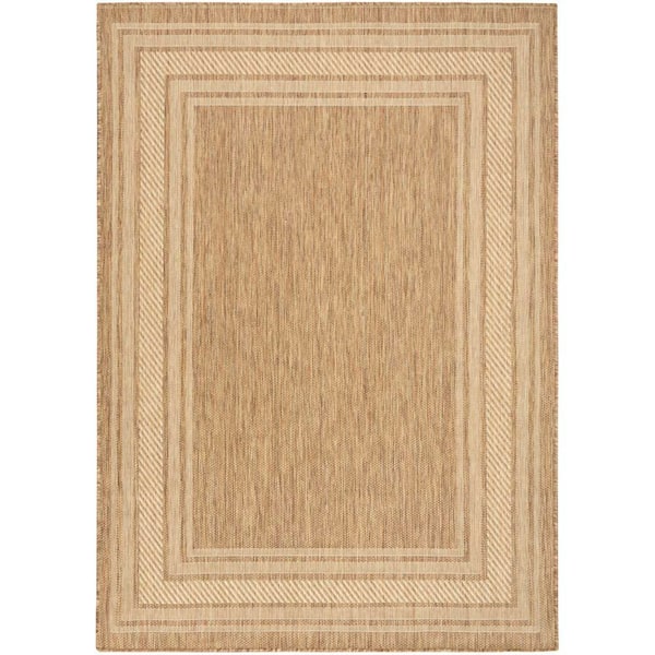 Nourison Horizon Natural 6 ft. x 9 ft. Indoor/Outdoor Bordered Contemporary Area Rug