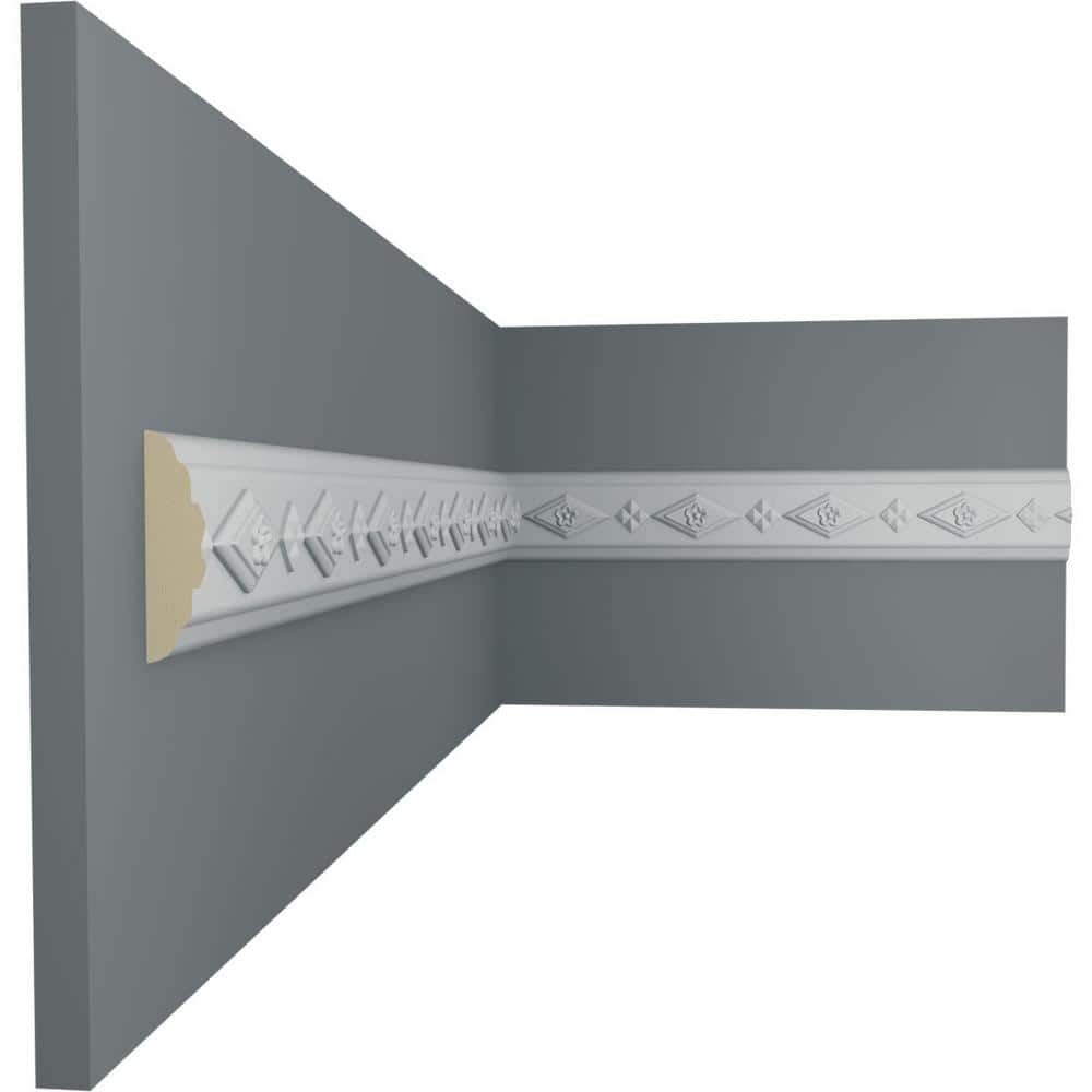 Primed Gray Geometric Urethane Chair Rail Moulding