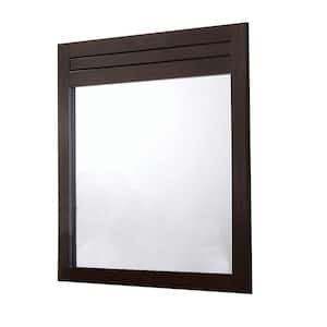 Panang 37 in. W x 39 in. H Modern Rectangular Wood Framed Brown Dresser Mirror